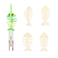 Children'S Wind Chime Ornaments DIY Painted Birthday Party Art Activity Decoration Pendant,Fishbone Set