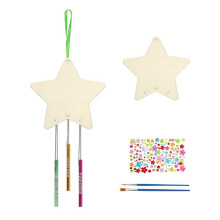 Children'S Wind Chime Ornaments DIY Painted Birthday Party Art Activity Decoration Pendant,Star Set