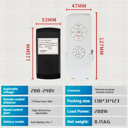 Ceiling Fan Remote Control Kit,Small Size Universal Ceiling Fans Light Remote, Speed, Light,Timing Wireless Control 110v 1