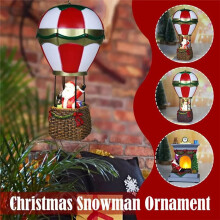 Lichtgevende Kerstversieringen Hars Huisdecoratie Kerstman Luchtballon Miniatuur Vakantiedecoratie A