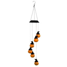 Halloween Pumpkin Solar Wind Chimes Pumpkin Solar Lights Wind Chimes Waterproof Hanging Pumpkin String Lights for Decor