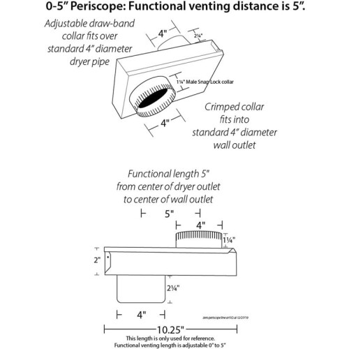 Dryer Vent Periscope Dryer Vent Adapter Prevent Hose Folding and Blocking Dryer Replacement Parts 2