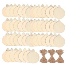 120 Stück Holzscheiben, 8,9 cm, Weihnachtsschmuck Aus Holz zum Selbermachen, Unvollendete, Vorgebohrte Holzkreise zum Basteln Von Tafelaufsätzen