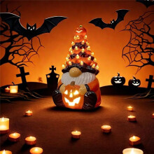 Halloween Dwerg Decoratie met Licht Dwerg Lamp Halloween Decoraties voor Binnen en Buiten Decoraties