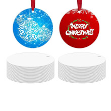 36 Stück Metall-Sublimationsornament-Rohlinge, Sublimations-Weihnachtsornament-Rohlinge für Weihnachtsbaum-Dekoration
