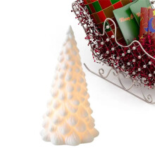 Sapin de Noël en Céramique Lumineux Sapins de Noël avec Lumières Décorations de Table Artificielles Ornement en Céramique Unique