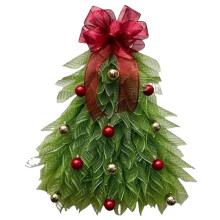 Handmade Christmas Tree Wreath for Front Door, Front Door Wreath Door Hanging Christmas Wreath Holiday Decoration