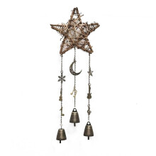 Campanelli da Strega, Campanelli Eolici da Appendere Alla Porta, Campanelli Eolici da Strega, Campanelli Eolici In Rattan Fatti A Mano, Decorazioni In