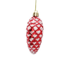 20PCS Christmas Pine Cone Decor Christmas Tree Hanging Ornament Gold Red Plastic Pine Cone for Christmas Decoration