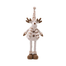 Christmas Standing Decorations Stretchable Doll for Christmas Floor Decor Elk Plush Christmas Decor