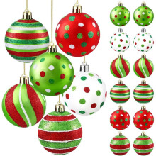 18pcs Christmas Balls Ornament 2.4 Inch Glittering Hanging Xmas Balls for Tree Decoration,for Home Indoor Holiday Decor