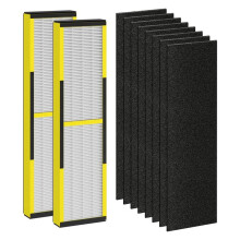 FLT4825 Replacement Filter for Germ Guardian Air Purifier, for AC4825 AC4850, 2 True HEPA + 8 Carbon Filters