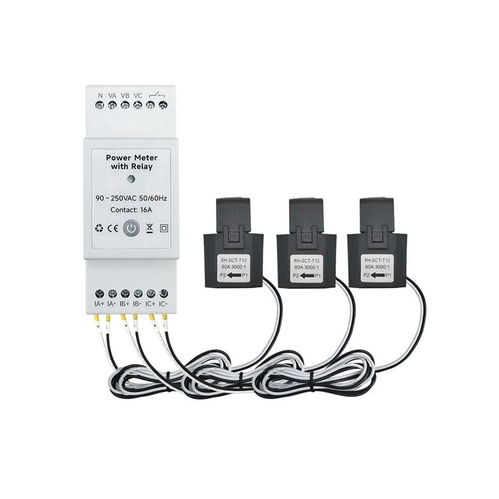 Tuya Life Wifi Meter Bidirectional 3 Phase With Dry Contact App Monitor 80A Ac110v/240V 6032925470242