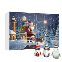 Weihnachtswichtel-Adventskalender 2024, Weihnachts-Countdown-Kalender 2024 mit Sammelbarem Zwerg-Plüschpuppenspielzeug