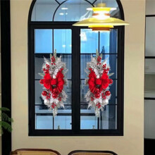 Christmas Gifts with Bows, Decorations with Christmas Gifts Cordless Floral Decorations At the Front Door of the Stairs