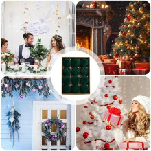 Palle di Natale Decorazioni per L'Albero di Natale Confezione da 12 Lussuosi Ornamenti Natalizi Floccati Palline di Natale per Feste A Tema Natalizio