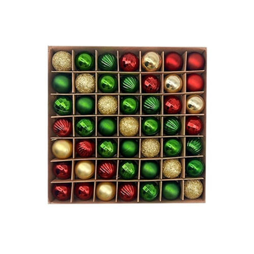 49 Peças de Enfeites de Bola de Natal, Decorações de Árvore, 1,18 Polegadas, Pequenas Bolas Penduradas Inquebráveis B