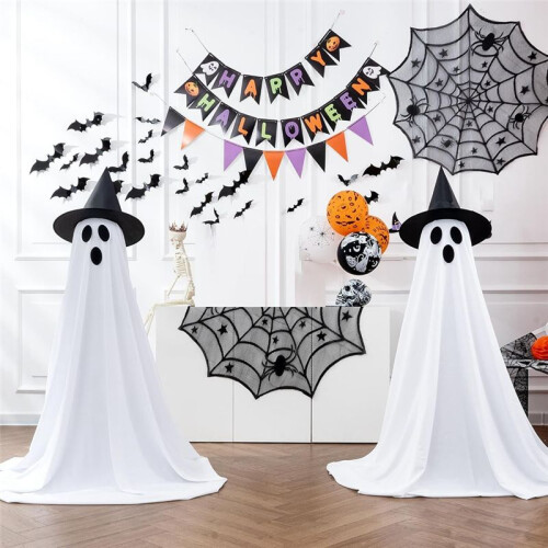 2 Pack Halloween Decorations, Halloween Party Decorations,  Decorations with Remote Control Lights for Yard Garden 2