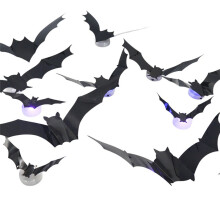 36 Pack Bats Halloween Decorations- Light Bat for Indoor/Outdoor, Bathroom, Door, Home, Bedroom Halloween Party