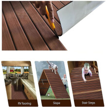 Non-Slip Boat Flooring Decking Mat 35.4inch X 94.5inch EVA Foam Faux Teak Marine RV Flooring Fit for Boat Marine Yacht