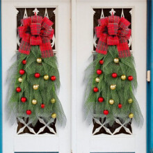 Christmas Tree Wreath for Front Door 25 Inch Christmas Swags Stair Christmas Garland