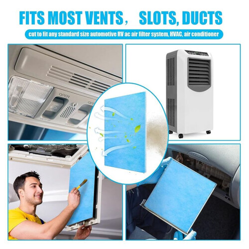 Filtro de Ventilação de Ar Reutilizável MERV 6 de 12x120 Polegadas Cortado Sob Medida Filtro de Ventilação de Piso Eletrostático Lavável de 2