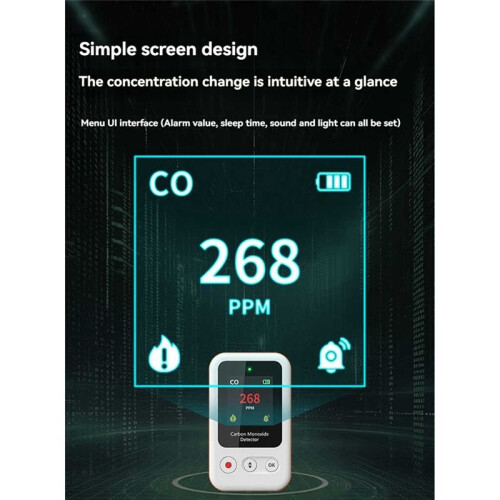 Carbon Monoxide Detector Portable CO Concentration Detection,Carbon Dioxide Monoxide Detector with Alarm 1