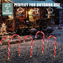 Solar-Weihnachtslichterkette in Zuckerstangenform, Weihnachtsdekoration für draußen, wasserdichte Wegebeleuchtung, Gartenbeleuchtung