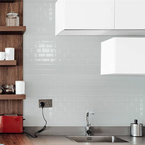 3D Texture Tile Sticker Backsplash Wallpaper for Kitchen Bathroom Laundry Room Enhanced Backing Adhesion Thicker Design