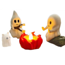 Campfire Gathering 3D Small Campfire Nightlight Cute Funny Spooky Halloween Party Decorations B
