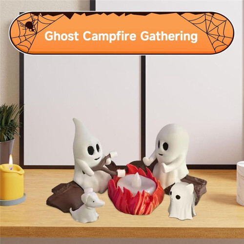 Campfire Gathering 3D Small  Campfire Nightlight Cute Funny Spooky Halloween Party Decorations B 1