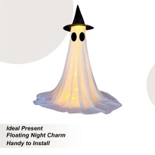 Adorno Luminoso Fantasma para Exteriores, Ideal para Halloween, para Jardín, Porche, Camino Interior.