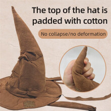 Fashion Witch Wizard Hat Sorting Hat Leather Halloween Party Props Dress Hat Men Cosplay Costume Accessories