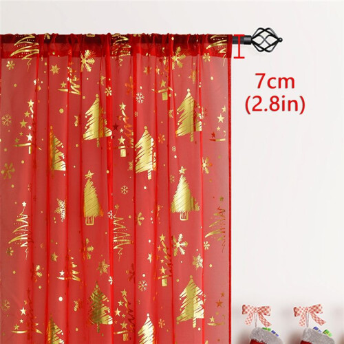 2 Cortinas Transparentes de Natal com Estampa de Flocos de Neve para Janela para Sala de Estar 52 Polegadas de Largura X 83,9 Polegadas de Comprimento