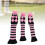 3er-Set gestrickte Golfschlägerabdeckungen Pompon Pink/Schwarz 3