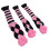 3er-Set gestrickte Golfschlägerabdeckungen Pompon Pink/Schwarz 8