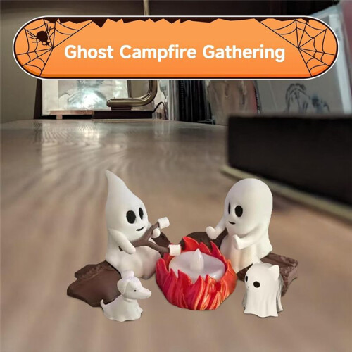 Campfire Gathering 3D Small  Campfire Nightlight Cute Funny Spooky Halloween Party Decorations B 2