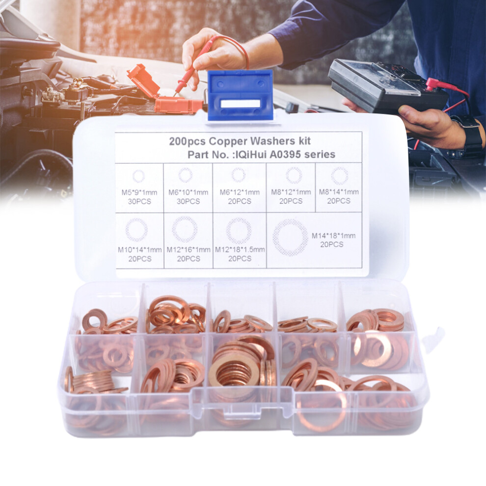 Good Electrical Conductivity Copper Crush Washers Corrosion Resistance Thermal Conductivity High Temperature Resistance Flat Ring Sealing Washer 9551475276984
