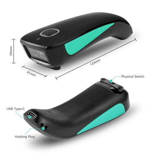 Wireless 1D Barcode Scanner C740, 165ft Range, Rechargeable Battery 1