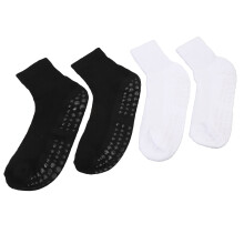 2 Paar Wide-Grips-Socken, groß, Schwarz/Weiß