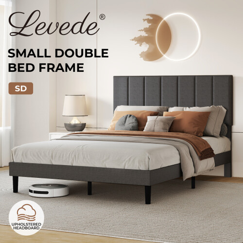 Levede Small Double Soft Foam Linen Bed Frame