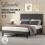 Levede Small Double Soft Foam Upholstered Bed Grey 1