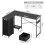 Levede L-Shape Gaming Desk RGB LED 4 Drawers Black 6