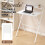 Levede Foldable Computer Desk Monitor Shelf White 1