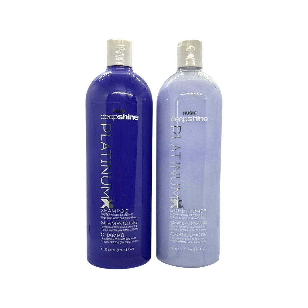 Rusk Yellow Deepshine Platinumx Shampoo & Conditioner 33.8 Oz Set