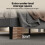 Levede Double Soft Foam Upholstered Bed Frame Grey 2