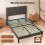 Levede Double Linen Tufted Bed Frame Grey 3
