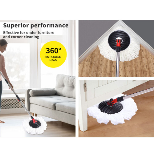 Cleanflo Spin Mop Set 360 Wet/Dry Stainless Steel 2