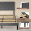Levede Double Soft Foam Upholstered Bed Frame Grey 6