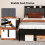 Levede Single Linen Upholstered Storage LED USB 3